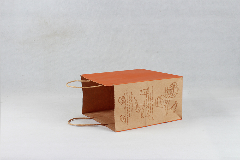 橙色時(shí)尚打包牛皮紙袋定制