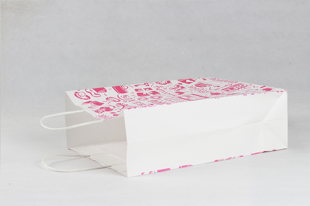 時(shí)尚粉色購(gòu)物牛皮紙袋