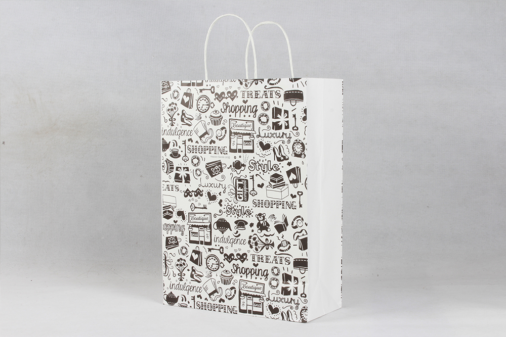 時(shí)尚黑色購(gòu)物牛皮紙袋