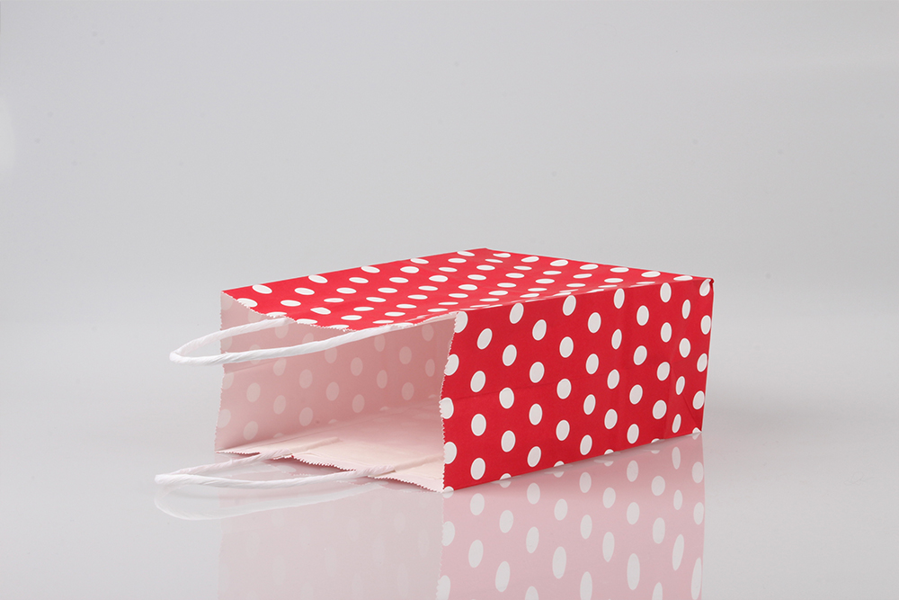 圓點(diǎn)清新禮品白牛皮紙袋